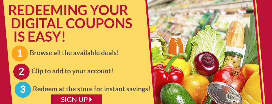 Click here to register for Digital Coupons