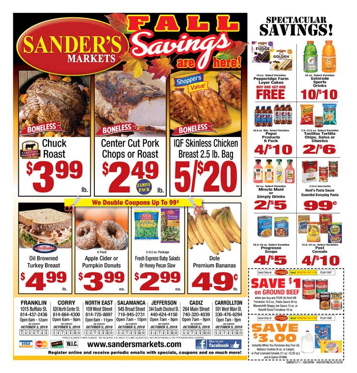 Sander's Markets Franklin Ad Specials