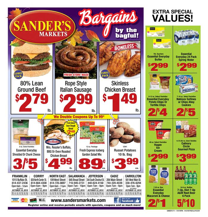 Sander's Markets Corry Ad Specials