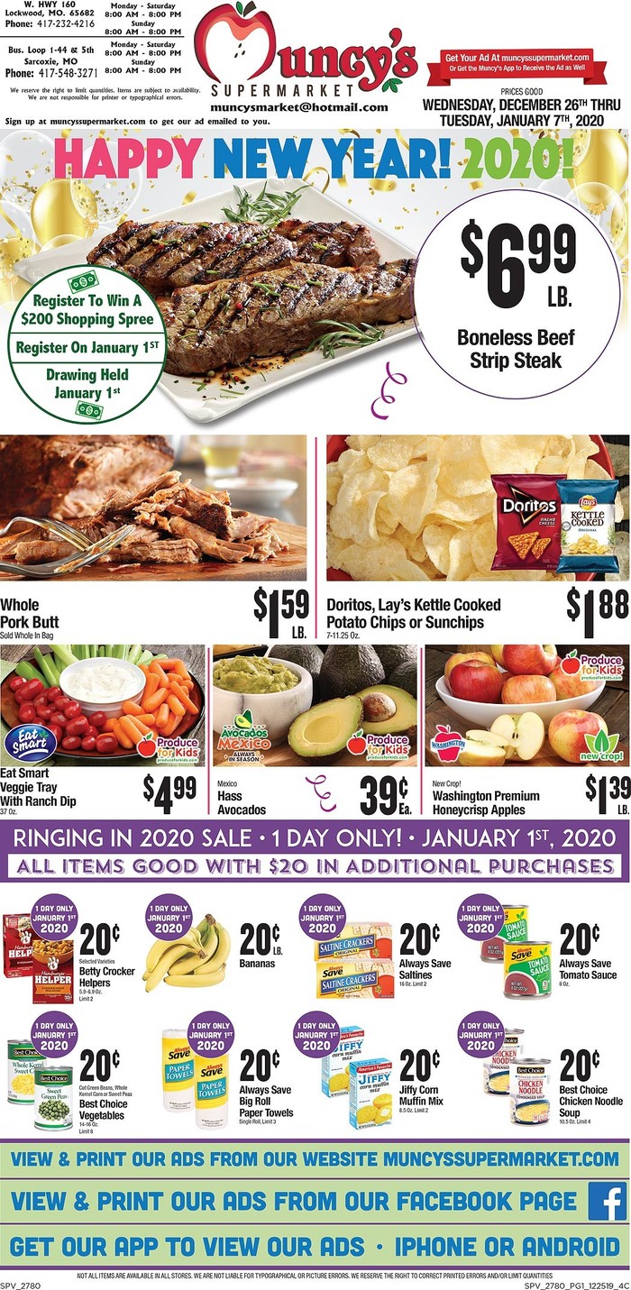 Muncy's Supermarket Ad Specials