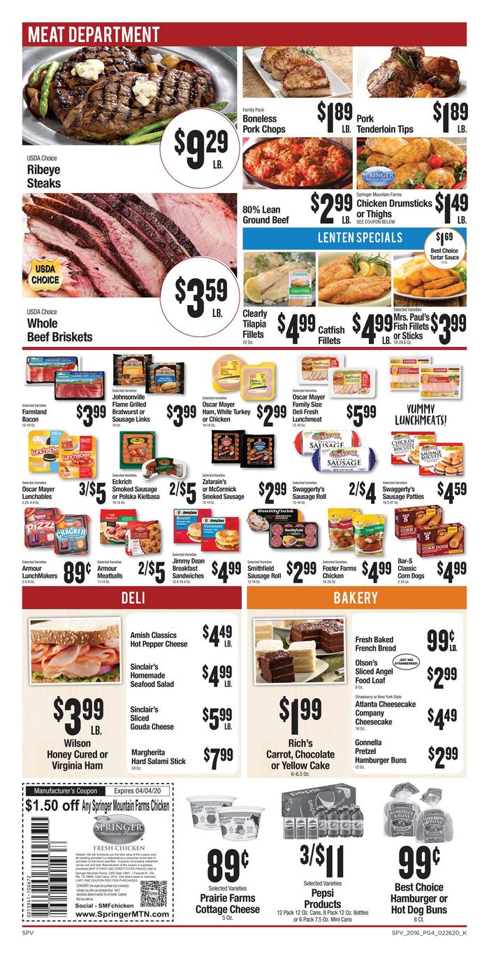 Sinclair's Foods | Ad Specials