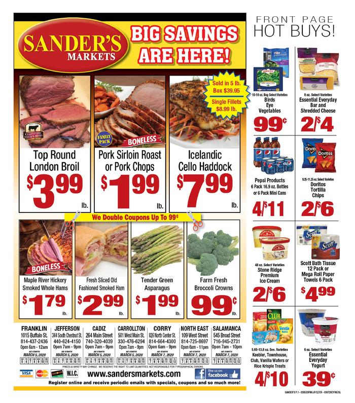 Sander's Markets Franklin Ad Specials