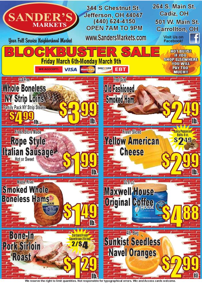Sander's Markets Carrollton Ad Specials