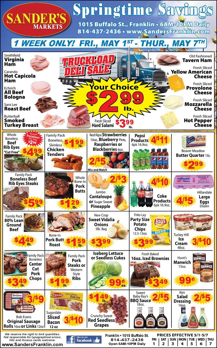 Sander's Markets Franklin Ad Specials