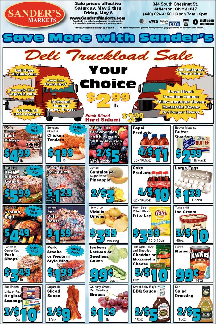 Sander's Markets Cadiz Ad Specials