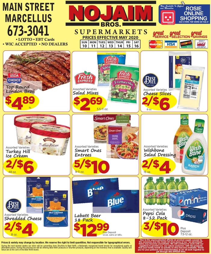 NOJAIM BROS. OF MARCELLUS Ad Specials