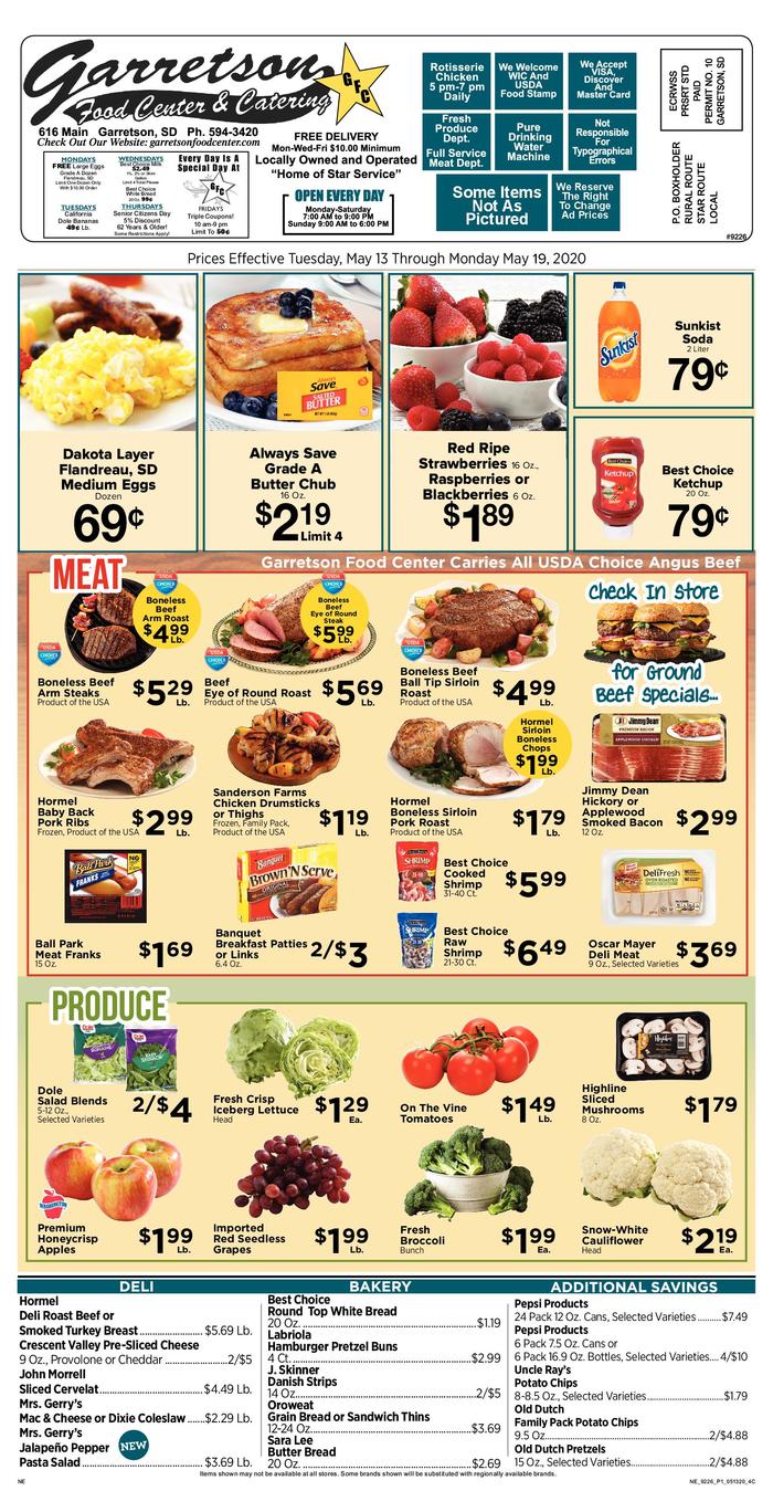 Garretson food center ad specials