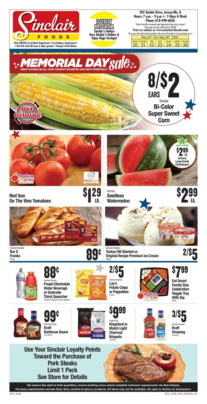 Sinclair's Foods | Ad Specials