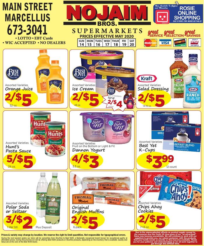 NOJAIM BROS. OF MARCELLUS Ad Specials