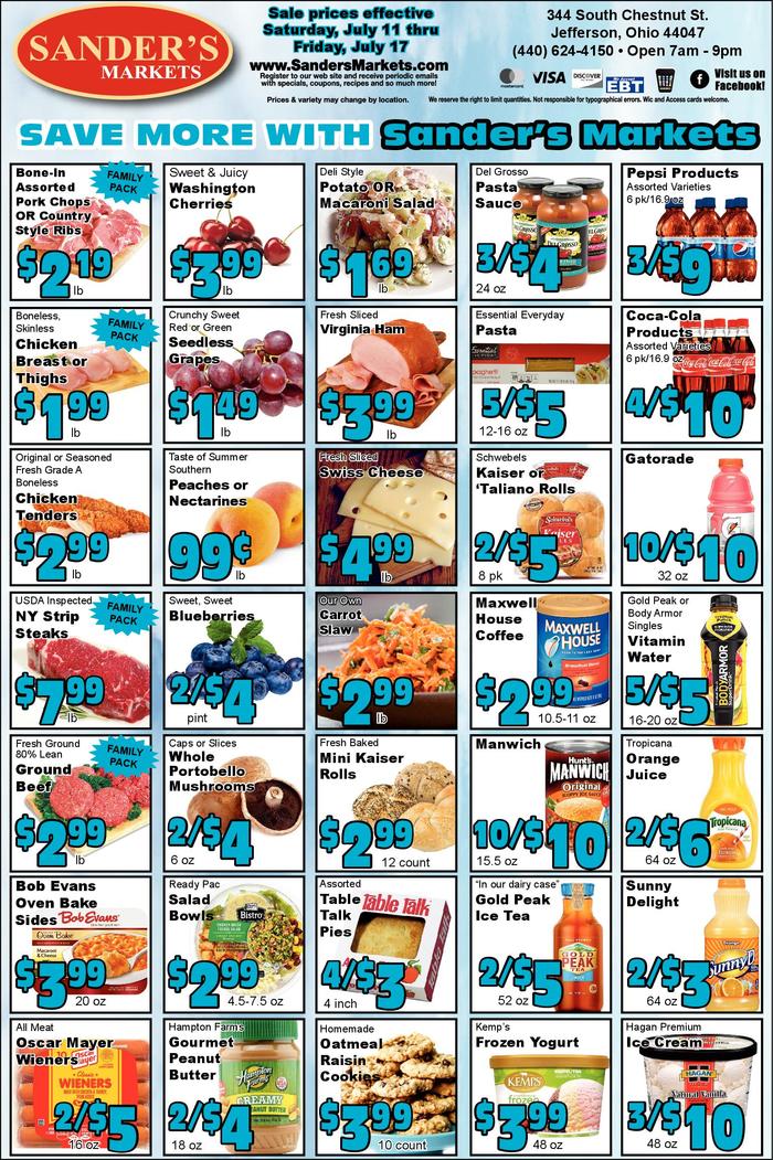 Sander's Markets Jefferson Ad Specials
