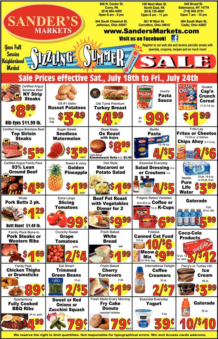 Sander's Markets Parkview Ad Specials