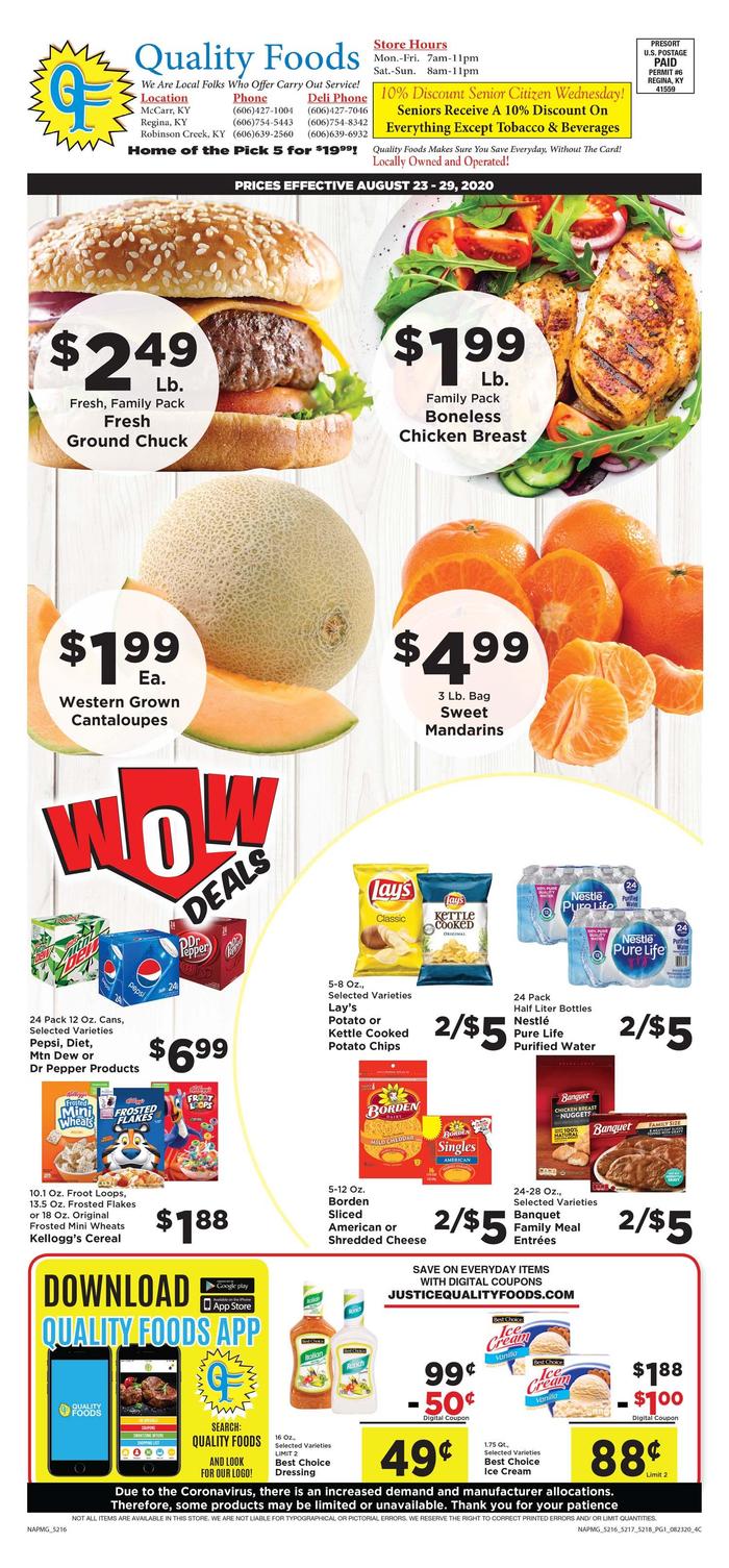 Quality Foods Robinson Creek Ad Specials