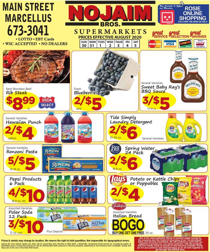 NOJAIM BROS. OF MARCELLUS Ad Specials