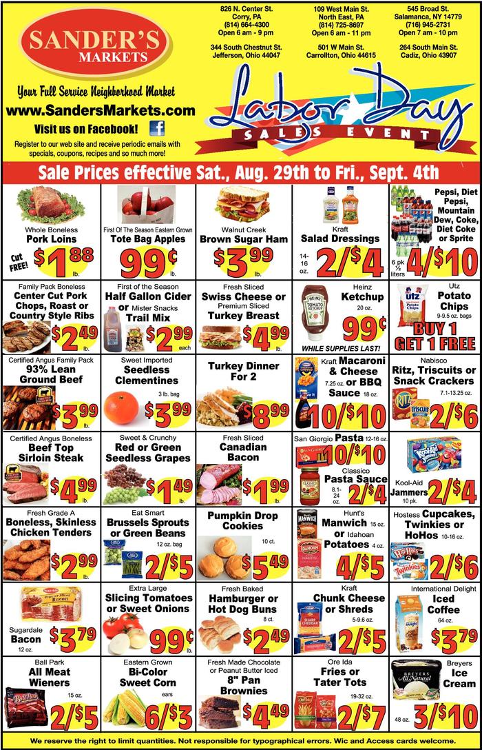 Sander's Markets Northeast Ad Specials