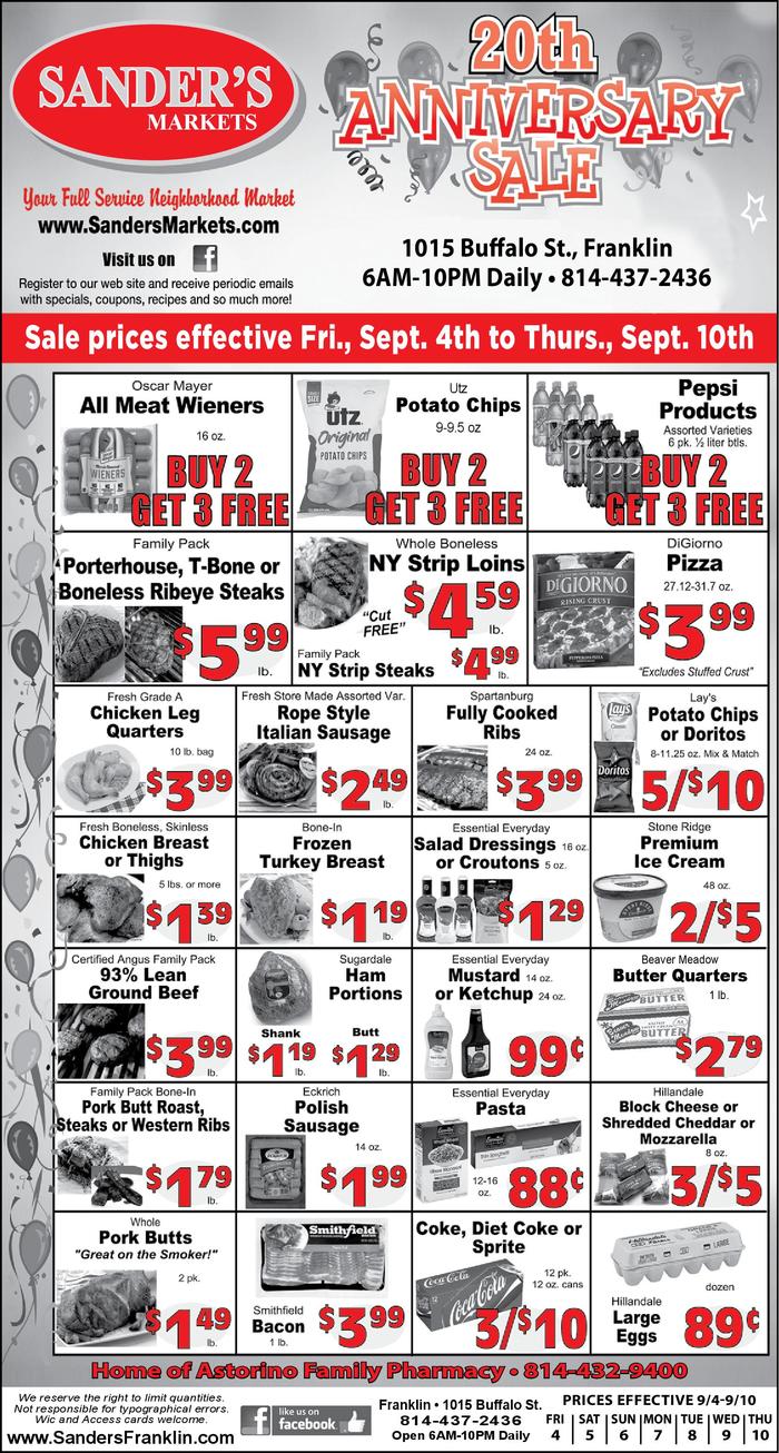 Sander's Markets Franklin Ad Specials
