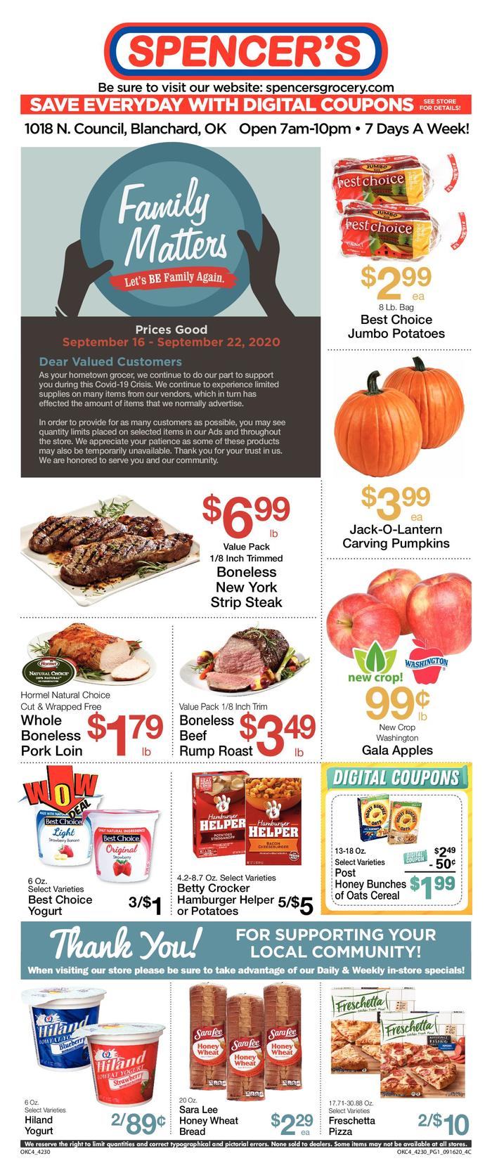 Spencer's Supermarket Ad Specials