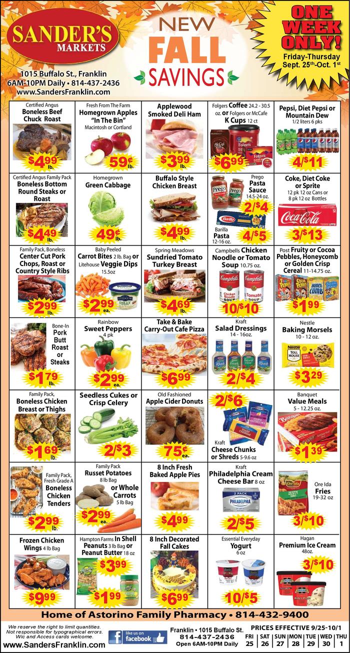 Sander's Markets Franklin Ad Specials