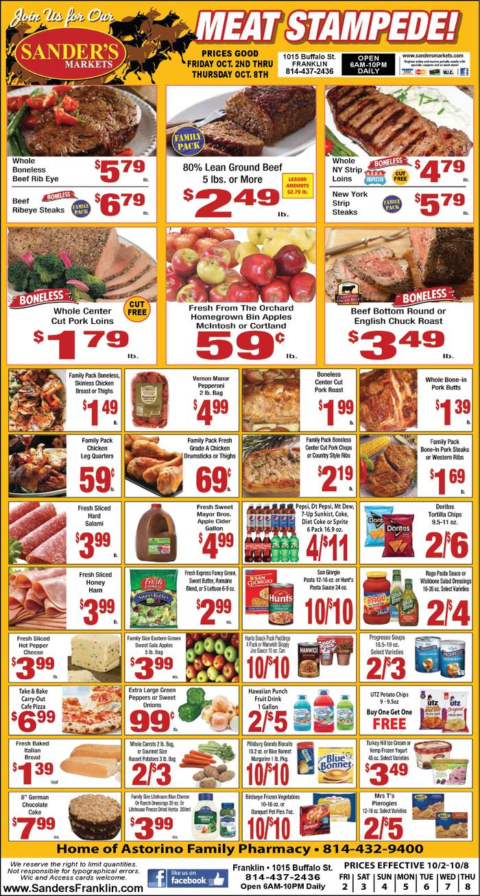 Sander's Markets Franklin Ad Specials