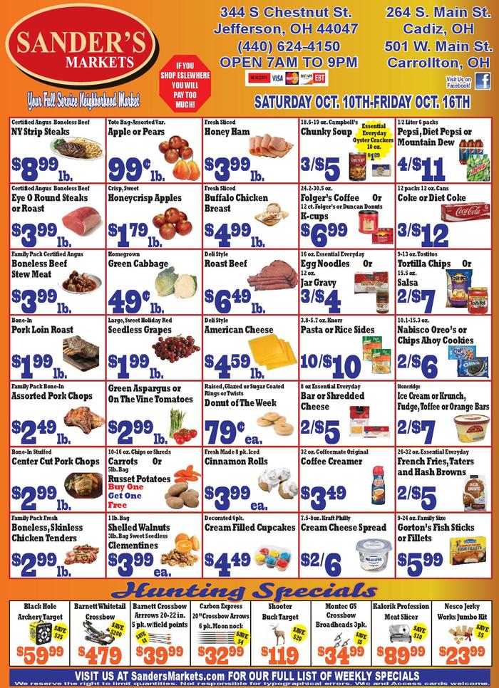 Sander's Markets Jefferson Ad Specials