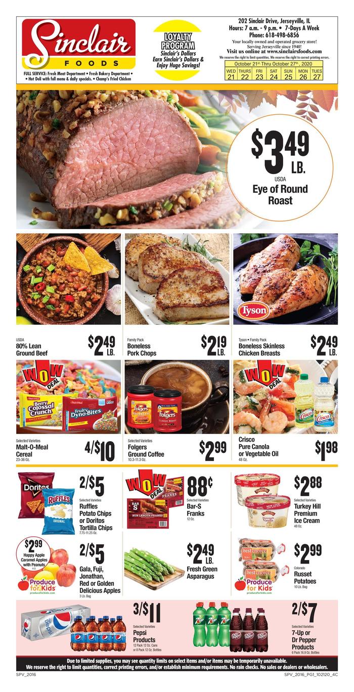 Sinclair's Foods | Ad Specials