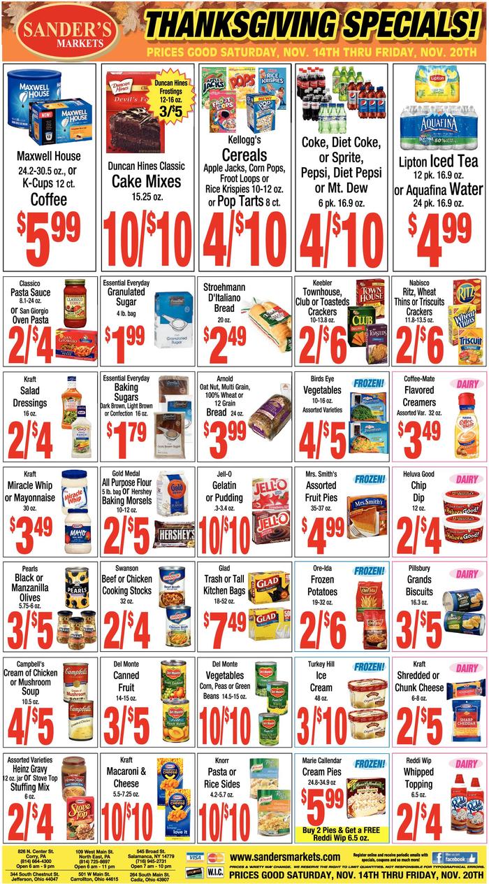 Sander's Markets - Corry | Ad Specials