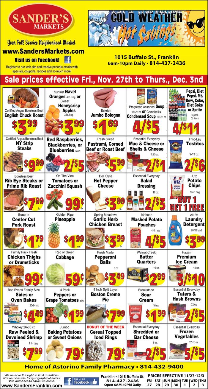 Sander's Markets Franklin Ad Specials