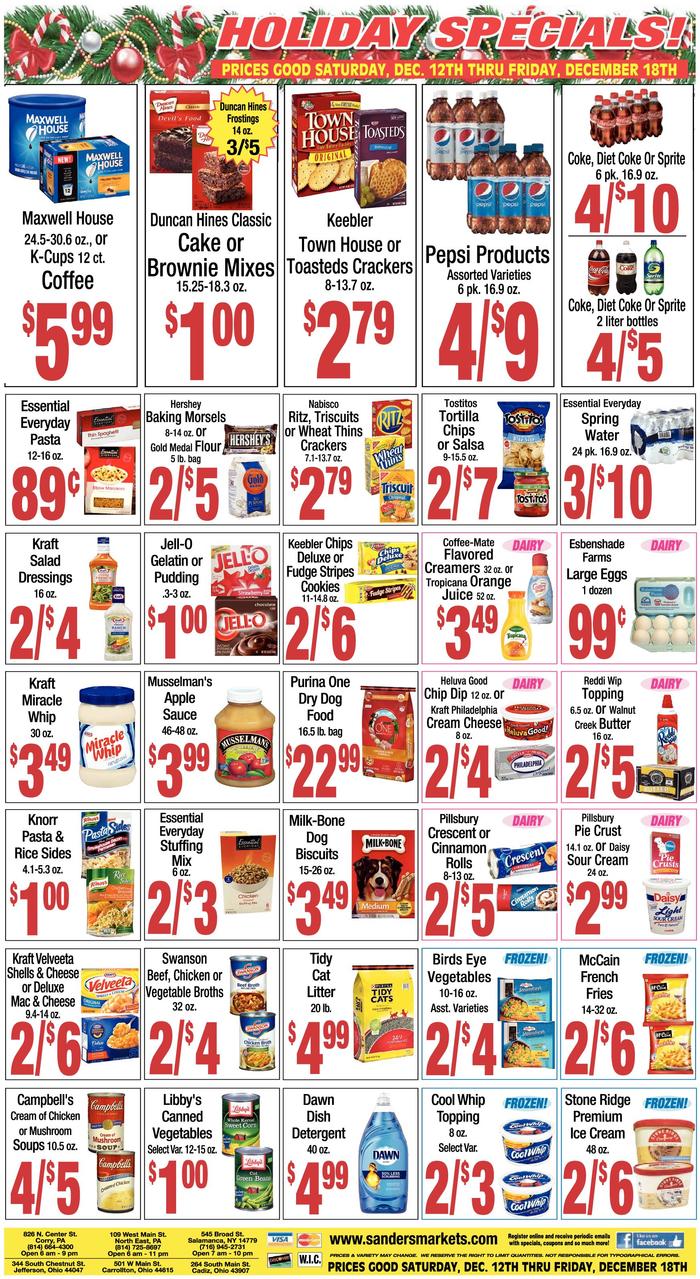 Sander's Markets - Corry | Ad Specials