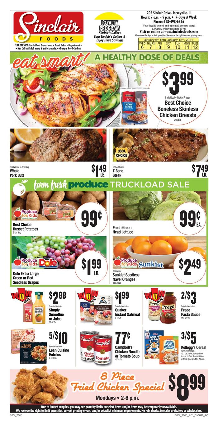 Sinclair's Foods | Ad Specials