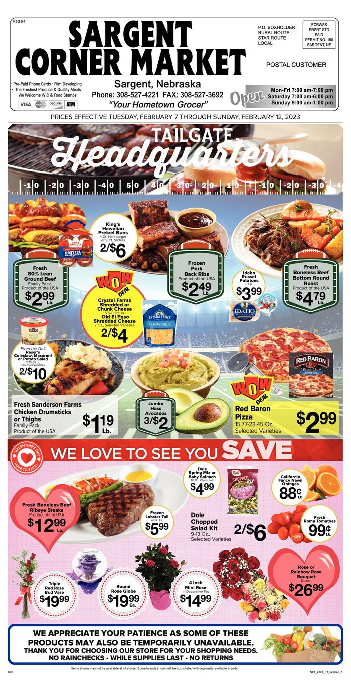Sargent Corner Market Ad Specials