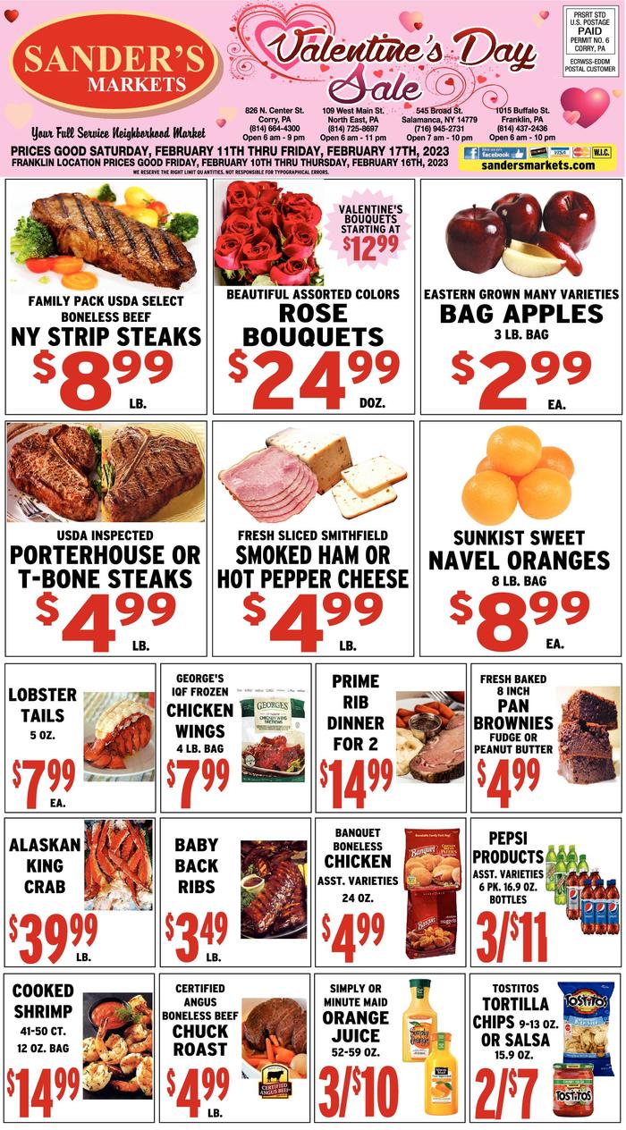 Sander's Markets Northeast Ad Specials