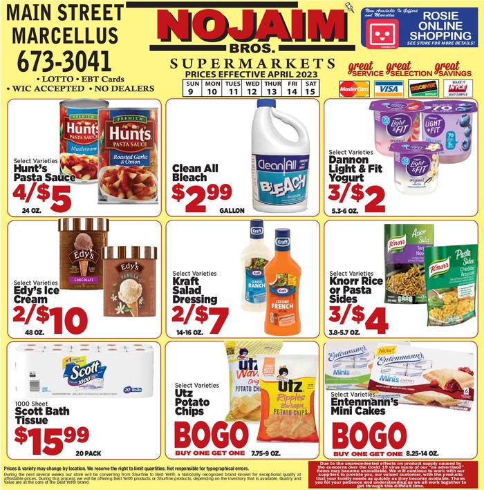NOJAIM BROS. OF MARCELLUS Ad Specials
