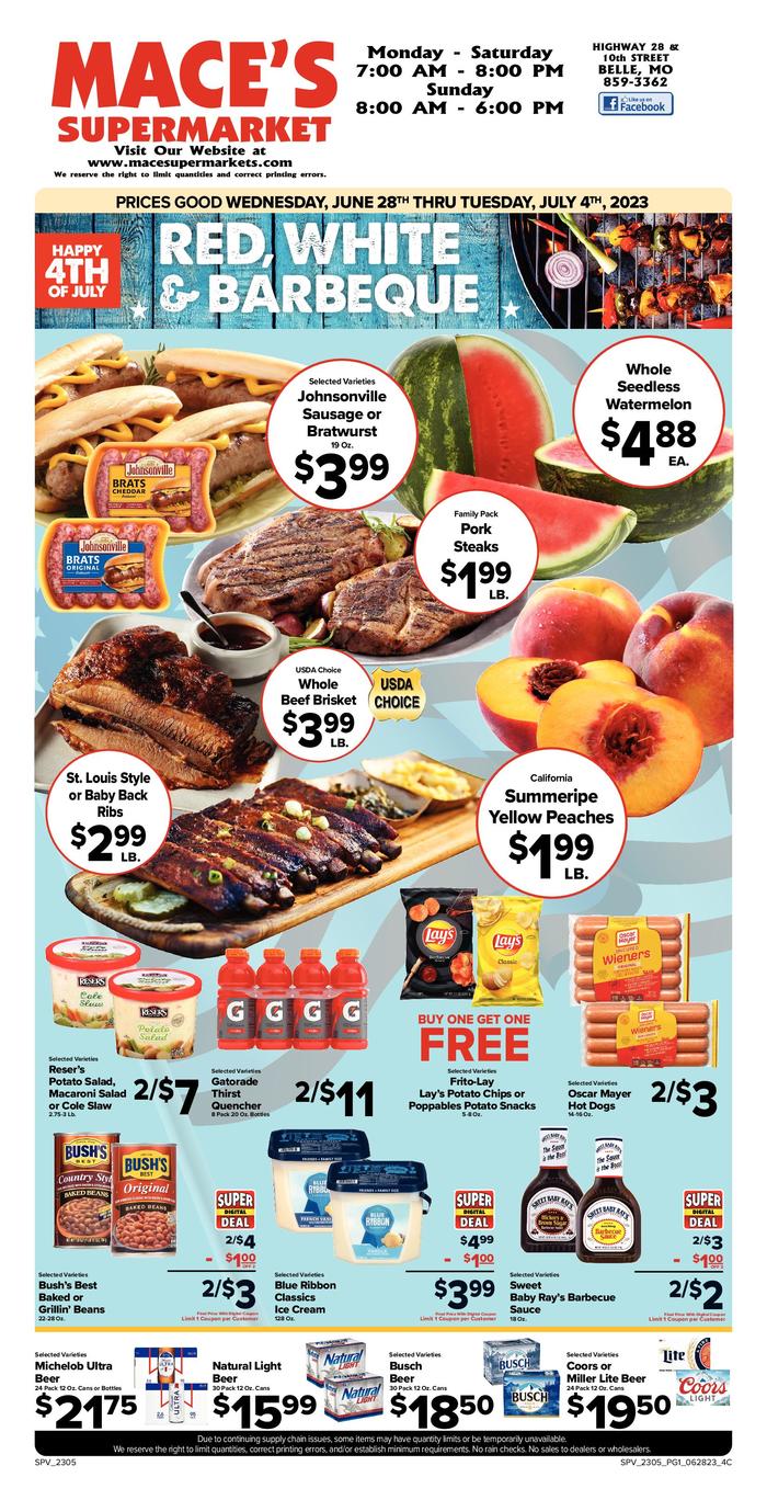 Mace Supermarket Belle Ad Specials