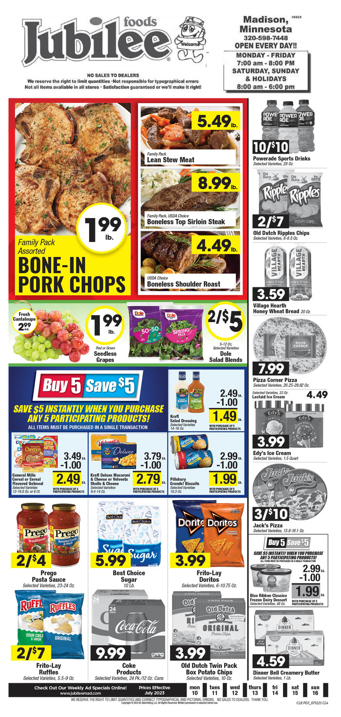 Jubilee Foods Ad Specials