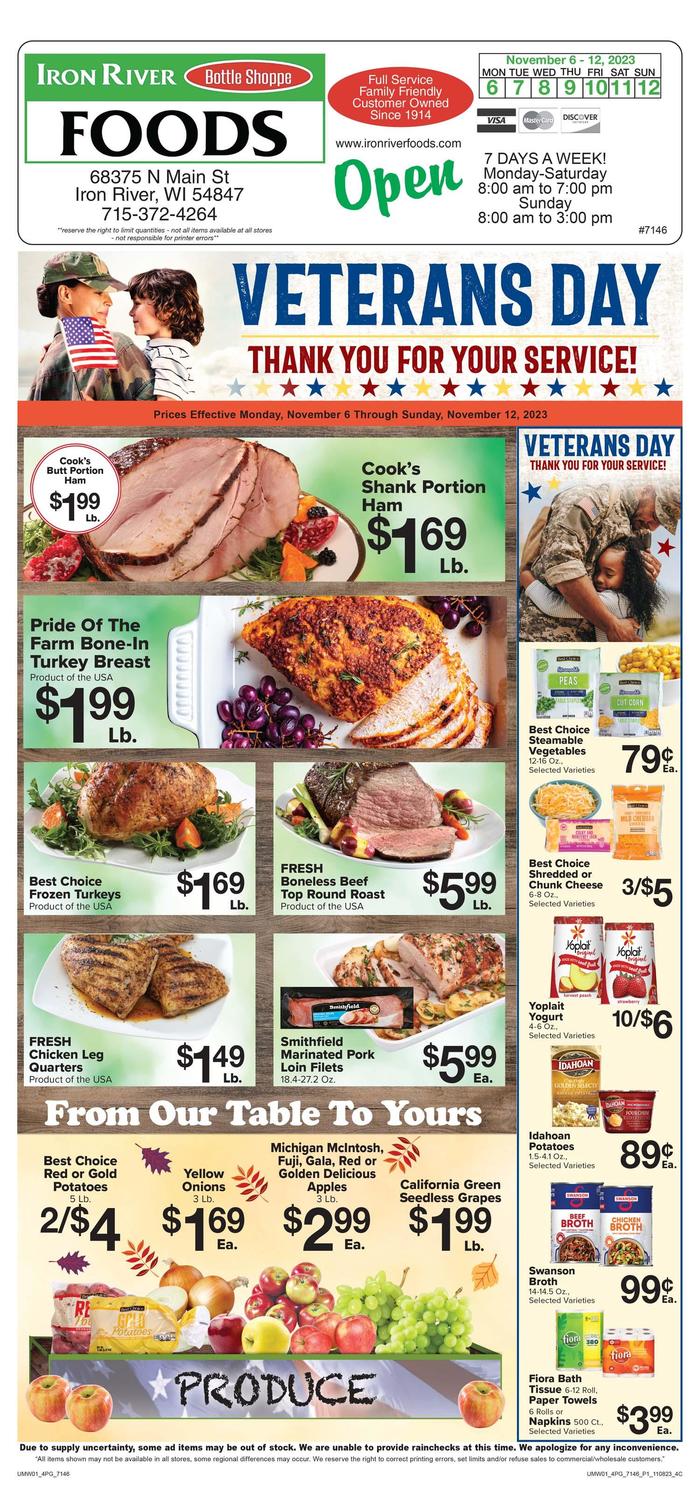 Iron River Foods STORE 13180401 Ad Specials