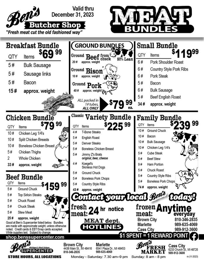 Ben s supercenter ad specials