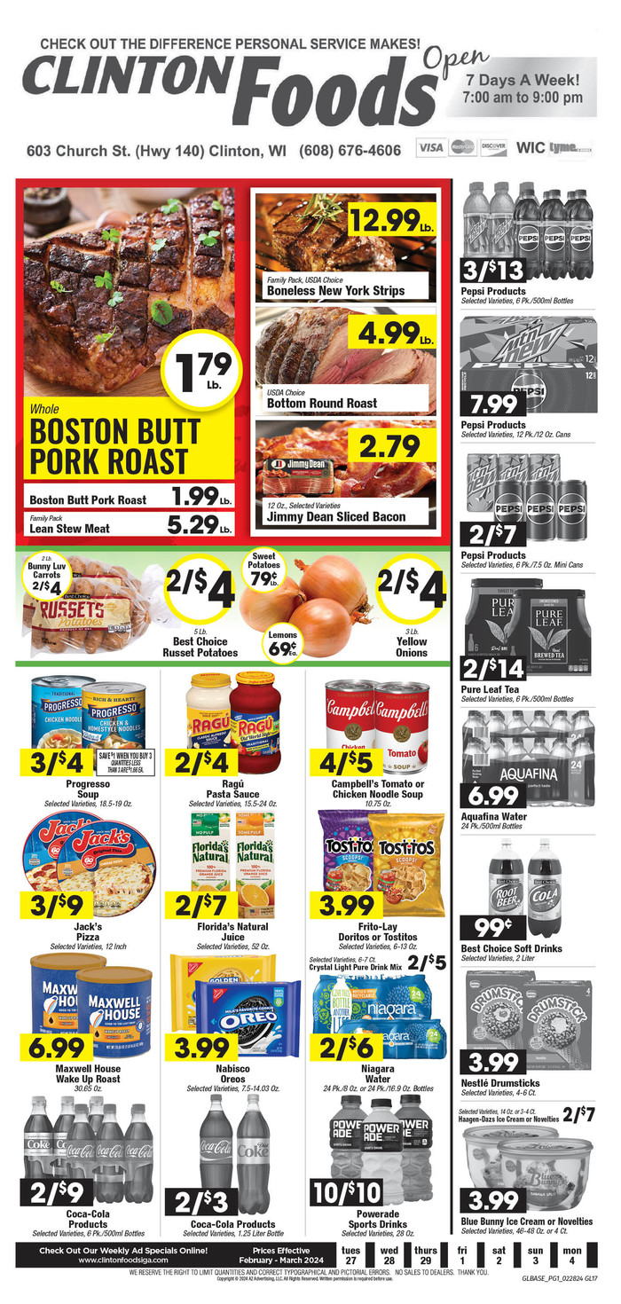 Clinton Foods IGA | Ad Specials